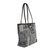 Leather accent cotton blend shoulder bag, 'Sophisticated Geometry' - Leather Accent Cotton Blend Shoulder Bag in Black and White (image 2h) thumbail