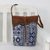 Leather accent cotton blend sling, 'Sapphire Journey' - Leather Accent Cotton Blend Sling in Sapphire and White thumbail