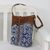 Leather accent cotton blend sling, 'Sapphire Journey' - Leather Accent Cotton Blend Sling in Sapphire and White (image 2b) thumbail