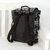 Leather accent cotton blend backpack, 'Geometric Explorer' - Leather Accent Cotton Blend Backpack in Black and White (image 2b) thumbail