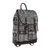 Leather accent cotton blend backpack, 'Geometric Explorer' - Leather Accent Cotton Blend Backpack in Black and White (image 2f) thumbail