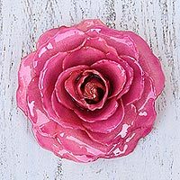 Natural rose brooch,