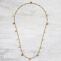 Jasper beaded station necklace,