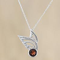 Garnet pendant necklace,