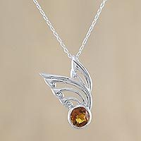 Citrine pendant necklace,