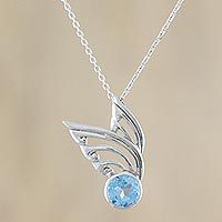 Blue topaz pendant necklace,
