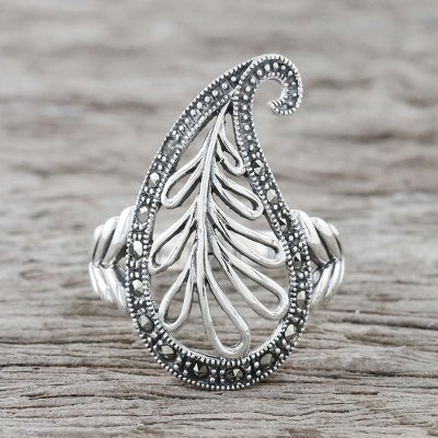 Marcasite cocktail ring, Natural Shape
