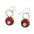Carnelian dangle earrings, 'Dreamy Night' - Carnelian and Sterling Silver Dangle Earrings form Thailand (image 2c) thumbail