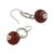 Carnelian dangle earrings, 'Dreamy Night' - Carnelian and Sterling Silver Dangle Earrings form Thailand (image 2d) thumbail