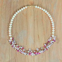 Multi-gemstone beaded necklace,