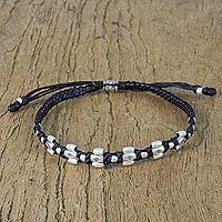 Silver beaded bracelet,