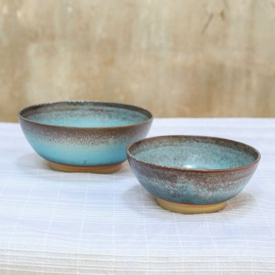 Ceramic bowls, Vintage Delicious (pair)