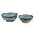 Ceramic bowls, 'Vintage Delicious' (pair) - Pair of Glazed Handmade Blue Ceramic Bowls from Thailand (image 2a) thumbail
