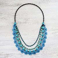 Wood beaded necklace,