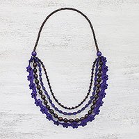 Wood beaded necklace,