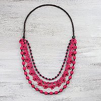 Wood beaded necklace,