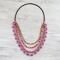 Wood beaded necklace,
