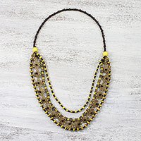 Wood beaded necklace,