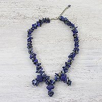 Lapis lazuli beaded choker,