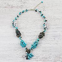 Multi-gemstone beaded choker,