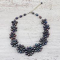 Cultured pearl beaded necklace,
