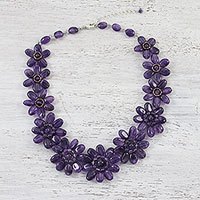Amethyst beaded necklace,