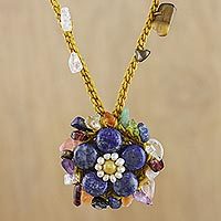 Multi-gemstone pendant necklace,