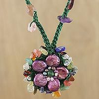 Multi-gemstone pendant necklace,