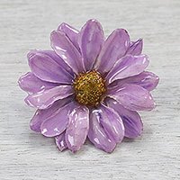 Natural aster brooch,