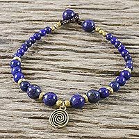 Lapis lazuli beaded bracelet,