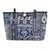 Leather accent cotton blend shoulder bag, 'Sapphire Geometry' - Sapphire Patchwork Cotton Blend Shoulder Bag from Thailand (image 2c) thumbail