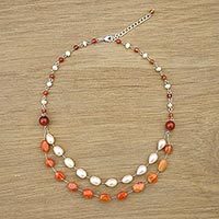 Multi-gemstone station necklace,