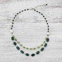 Multi-gemstone beaded necklace,