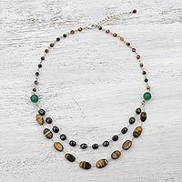 Multi-gemstone station necklace,