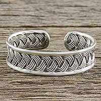 Sterling silver cuff bracelet,