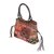 Leather accented cotton blend shoulder bag, 'Chiang Mai Patchwork in Red' - Artisan Crafted Multicolored Patchwork Shoulder Bag (image 2b) thumbail