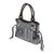 Leather accented cotton blend shoulder bag, 'Chiang Mai Patchwork in Black' - Black and White Patchwork Shoulder Bag from Thailand (image 2b) thumbail