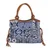 Leather accented cotton blend shoulder bag, 'Chiang Mai Patchwork in Blue' - Patchwork Cotton Blend Shoulder Bag in Blue and White (image 2a) thumbail