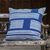 Cotton batik cushion cover, 'Split Bamboo' - Rectangular Cotton Batik Cushion Cover in Indigo thumbail