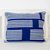 Cotton batik cushion cover, 'Split Bamboo' - Rectangular Cotton Batik Cushion Cover in Indigo (image 2b) thumbail
