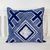 Cotton batik cushion cover, 'Square Hmong Cross' - Square Indigo Cushion Cover in All Cotton (image 2b) thumbail