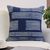 Cotton batik cushion cover, 'Square Split Bamboo' - Indigo Blue Batik Cushion Cover from Thailand thumbail