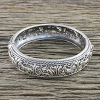 Sterling silver bangle bracelet,