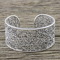 Sterling silver cuff bracelet,