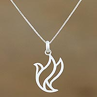 Sterling silver pendant necklace, 'Free Bird' - Sterling Silver Bird Pendant Necklace from Thailand