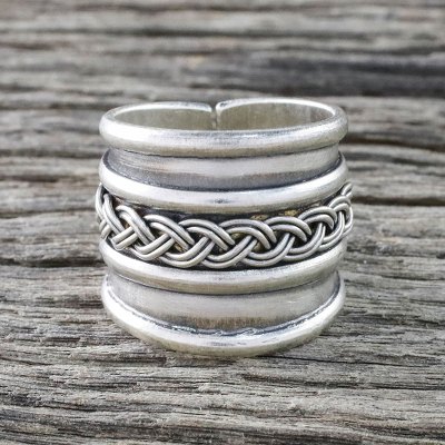 Handcrafted Sterling Silver Wrap Ring from Thailand