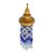 Glass beaded decorative accent, 'Menora Breeze in Blue' - Floral Glass Beaded Mobile in Blue from Thailand (image 2b) thumbail
