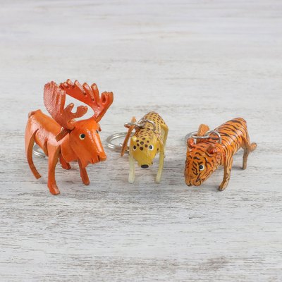 Leather keychains, Fierce Trio (set of 3)