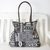Leather accent cotton shoulder bag, 'Delightful Moonlight' - Black and White Cotton Shoulder Bag with Leather Accent thumbail