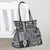 Leather accent cotton shoulder bag, 'Delightful Moonlight' - Black and White Cotton Shoulder Bag with Leather Accent (image 2b) thumbail